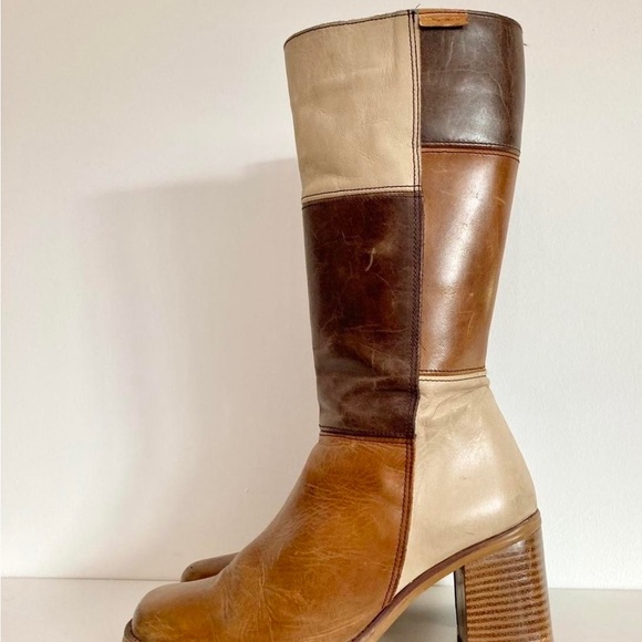 Vintage 90s Mustang Patchwork Boots - Picture 3 of 4